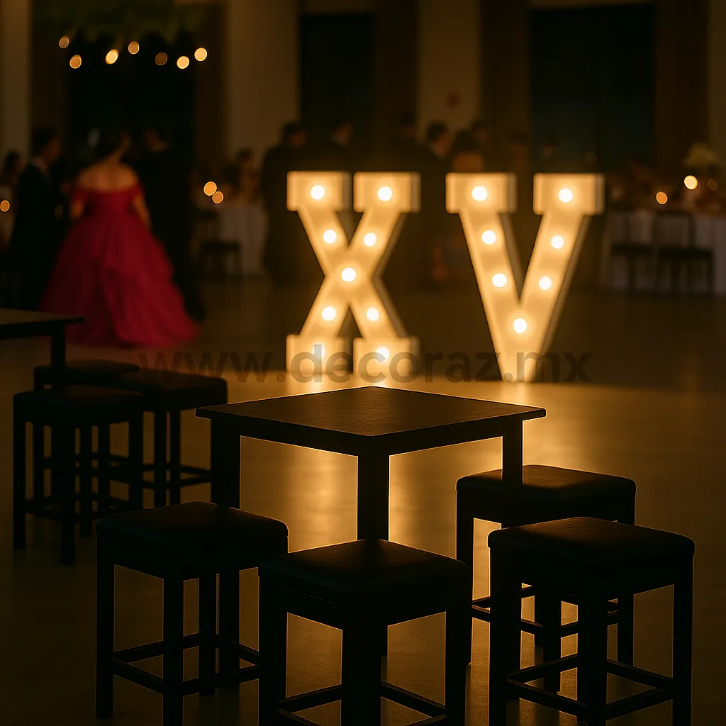 Letras gigantes XV años en evento