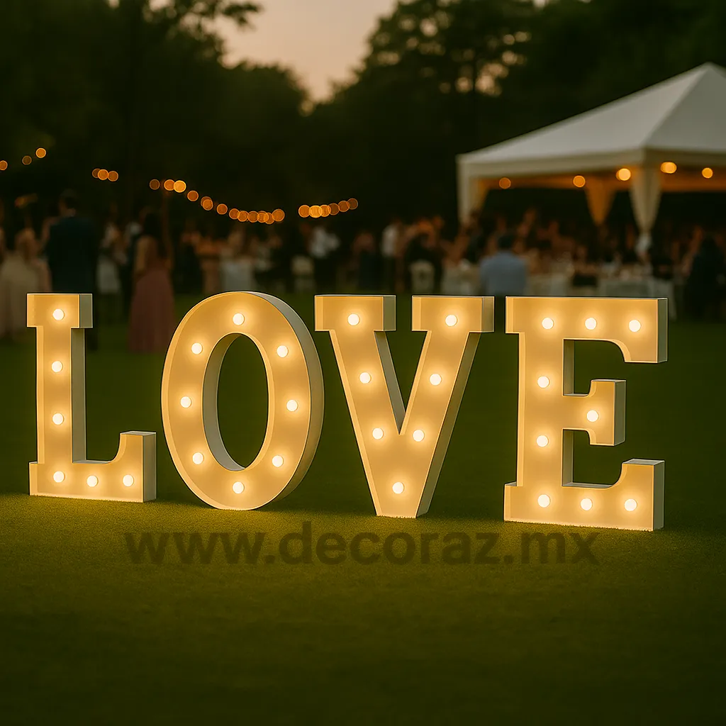 Letras gigantes LOVE iluminadas
